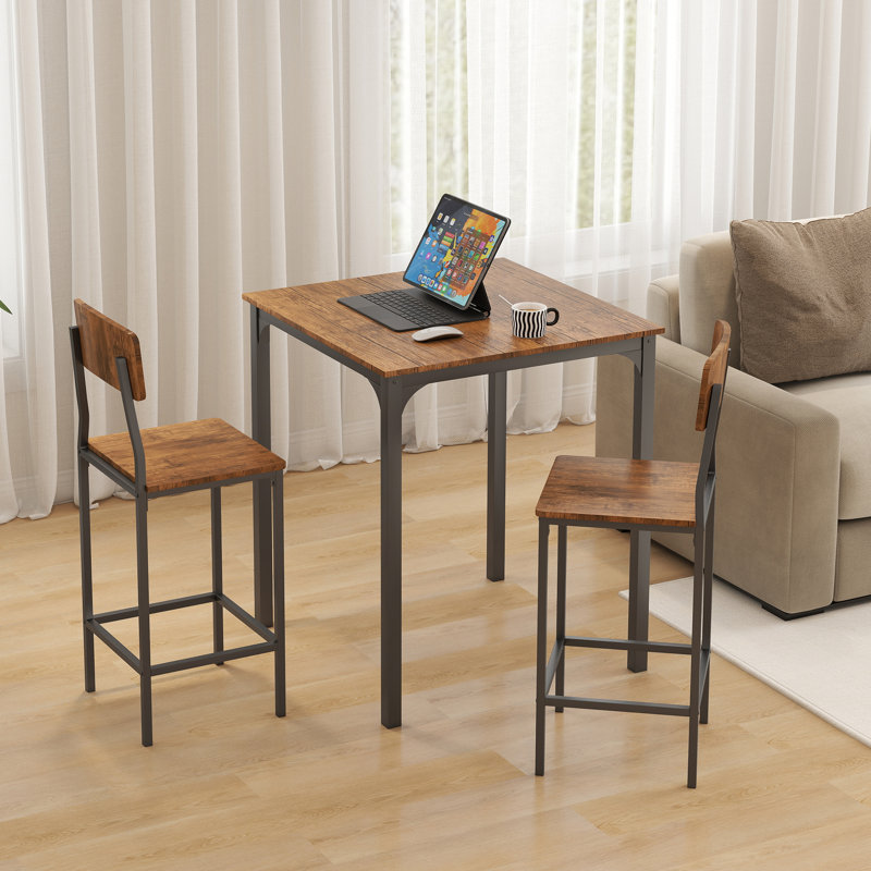 Palumbo 2 - Person Four Leg Dining Set, Black