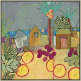 Tropical Village Giclee On Canvas by Jill Krasner