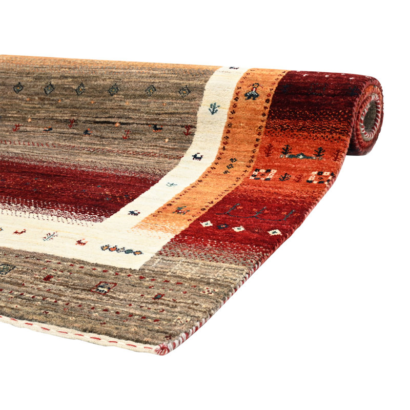 Brown Traditional Gabbeh Wool Rug