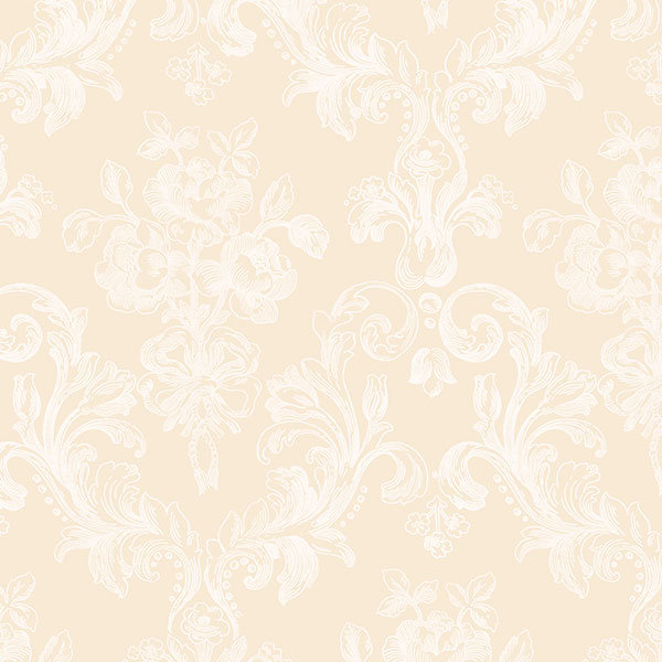 Rouleau de papier peint floral 32,7 pi x 20,5 po Burkhead, Beige