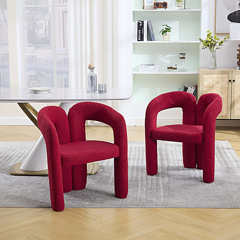 Ensemble de 2 chaises de salle à manger rembourrées, Rouge