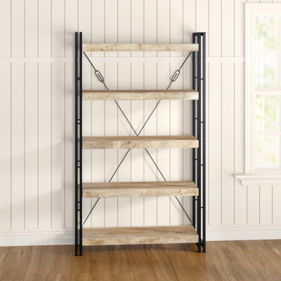 200cm H x 120cm W Solid Wood Etagere Bookcase