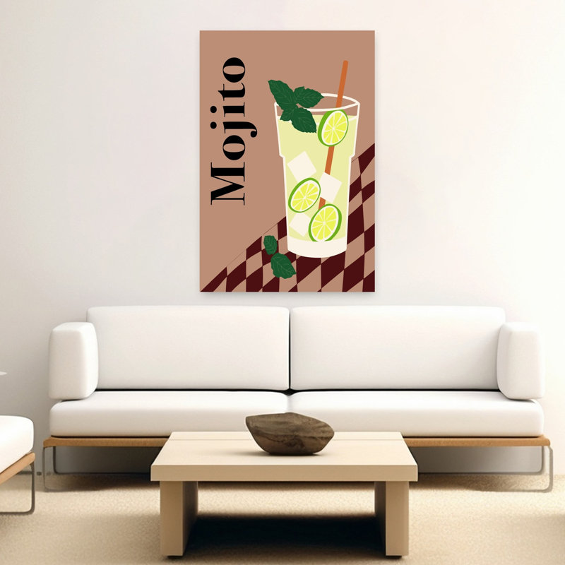 Art mural tropical Mojito Lime Mint, H 60 po x l 40 po
