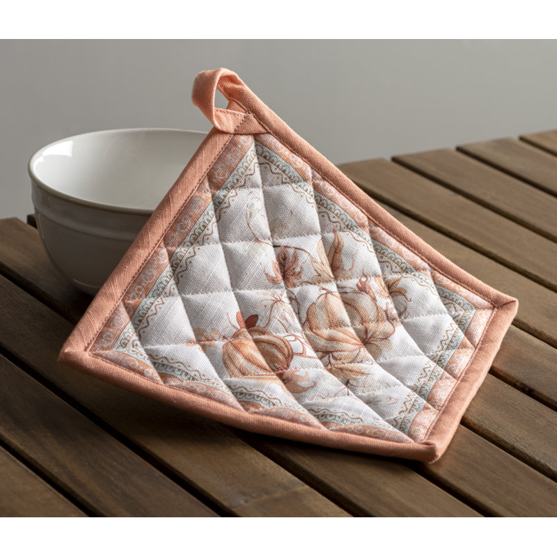 Maison d'Hermine Giving Thanks, manique et gant de cuisine 100 % coton - 19 x 33 cm et 20 x 20 cm