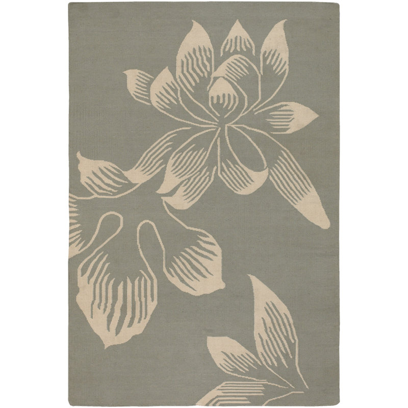 Nova Wool Floral Area Rug in Gray, 7'9" x 10'6"
