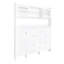 Armoire de couloir multifonctionnelle avec rangement pour chaussures et 6 tiroirs rabattables, grandes portes en verre trempé et 4 crochets, blanc contemporain-1500586978