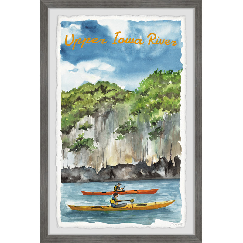 Upper Iowa River par - reproduction de cadre photo, H 24 po x l 16 po x P 1,5 po