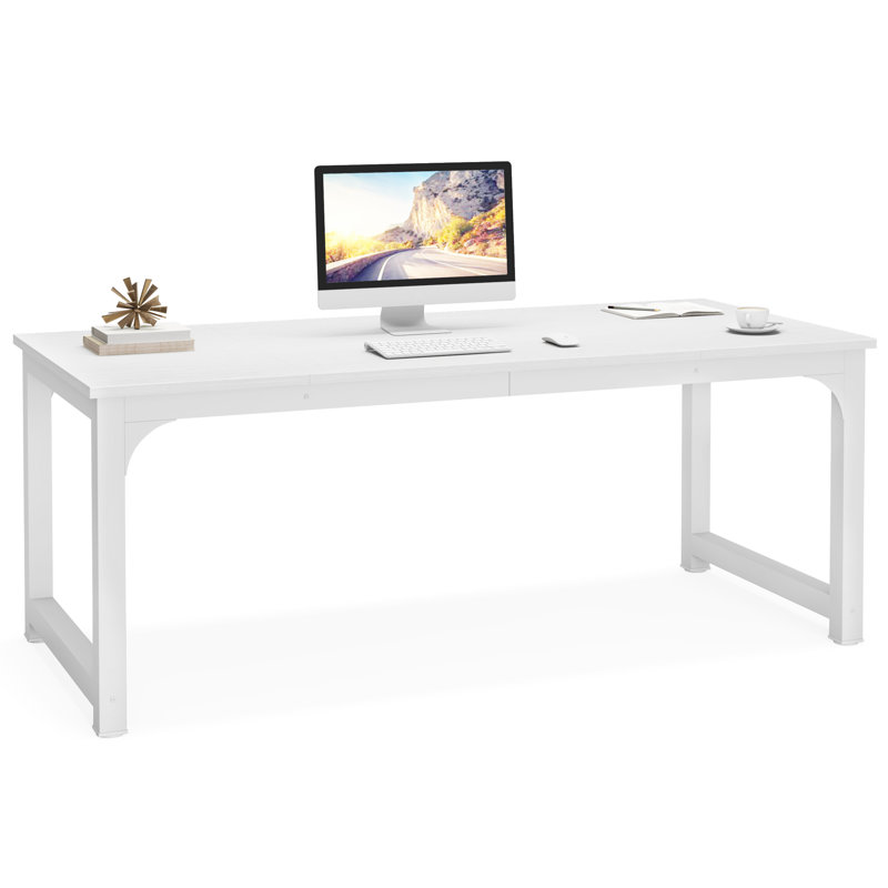 Waltman Rectangle Office Desk, White, 75Cm H x 180Cm W x 80Cm D