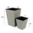 2-Pack Smart Self-Watering Square Planter For Indoor And Outdoor - Hand Woven Wicker - Gray-2034608848