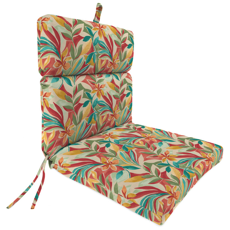 22" x 44" Outdoor Chair Cushion with Ties and Loop (Set of 2)