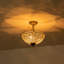 3-Light Drum Crystal Semi Flush Mount