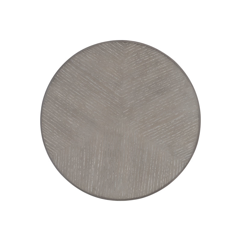 Gray Round Wood Transitional End Table