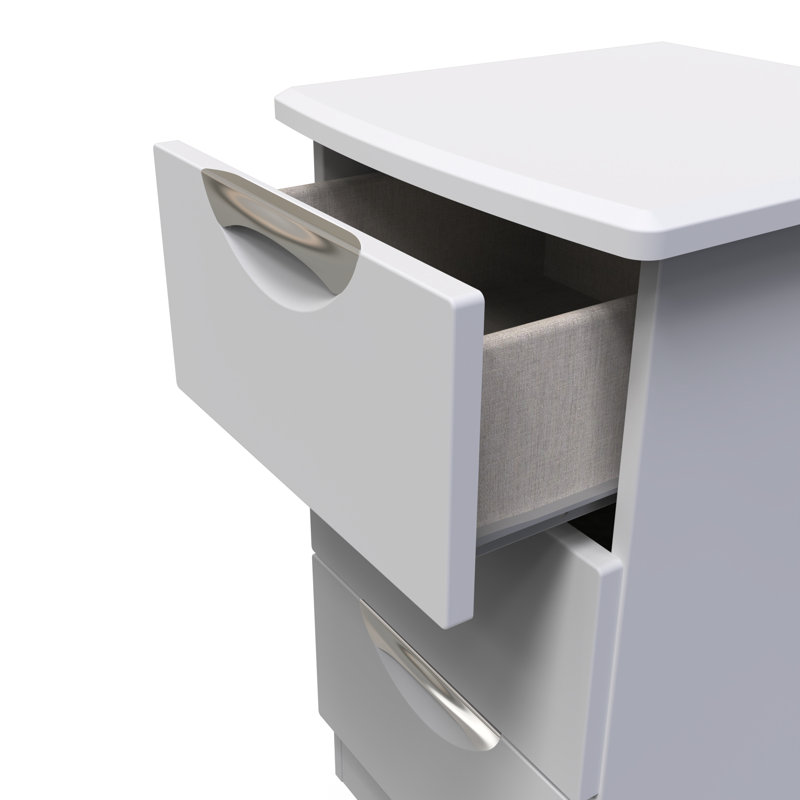 Bhodhini 5 Drawer Bedside Cabinet (Ready Assembled), Grey Matt