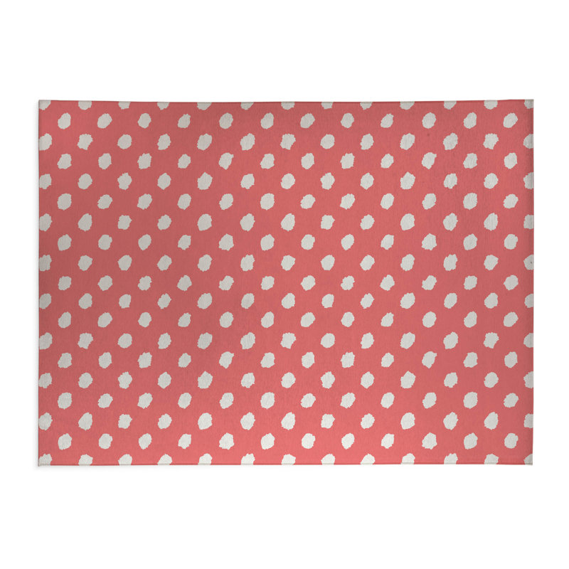Tapis de cuisine Grunge Dot, Vieux rose, Rectangulaire 4 pi x 6 pi