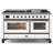 ILVE Majestic II Series 60 inch Dual Fuel Range with 9 Burners, Griddle (Glass Door)-114373858-114373837