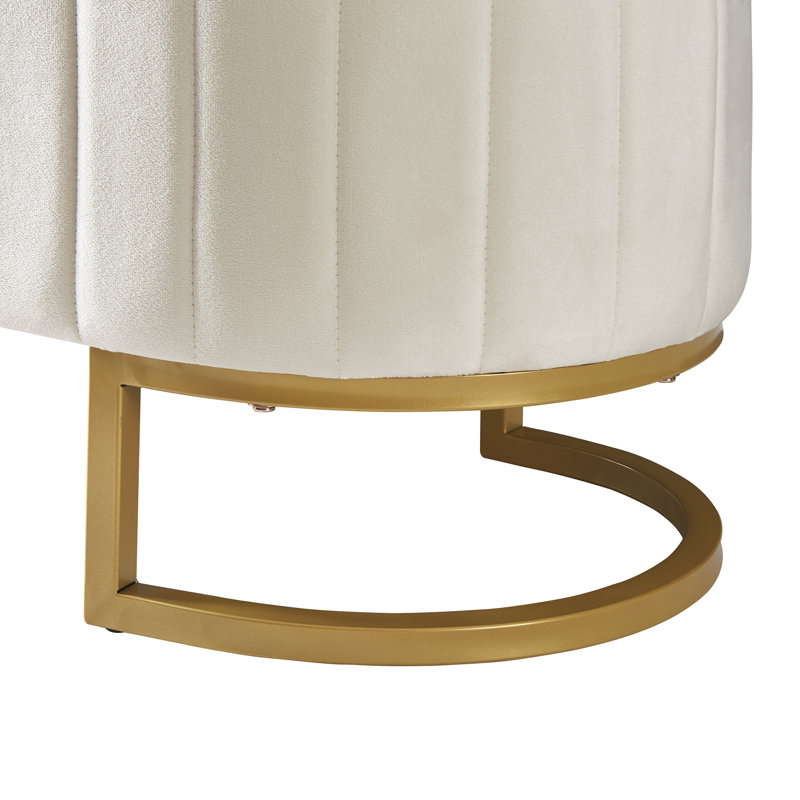 Elegant Velvet Storage Ottoman with Button-Tufted Design, Upholstered Bench with Metal Legs for Bedroom and Living Room