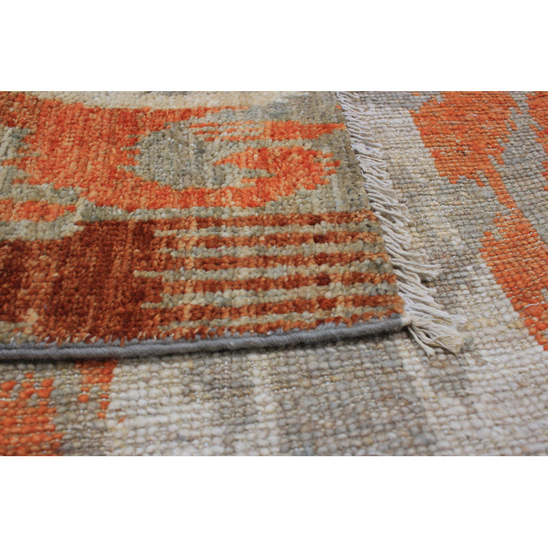 Tapis de bois one-of-kind-noué la 2010 shalimar orange/vert/rose 5 pi x 8 pi zone de laine 3 po Céline