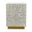14x14x18" Square Accent Stool with White Capiz Shell Finish and Gold Pedestal Base