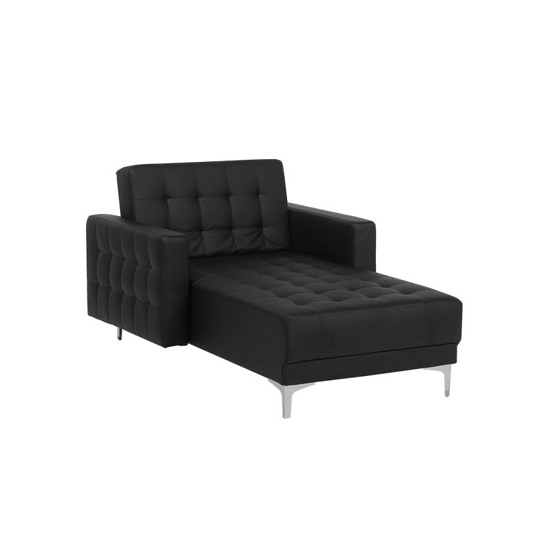 Finnegan Upholstered Chaise Lounge, Black