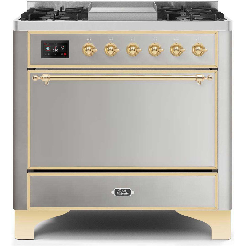 Majestic II 36" 3.5 cu.ft. Freestanding Dual Fuel with Griddle and Convection Oven, Blue Gray/Copper, Natural Gas