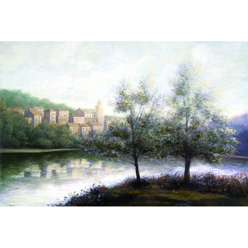 Misty River - Wrapped Canvas Painting, 30cm H x 46cm W x 3.8cm D