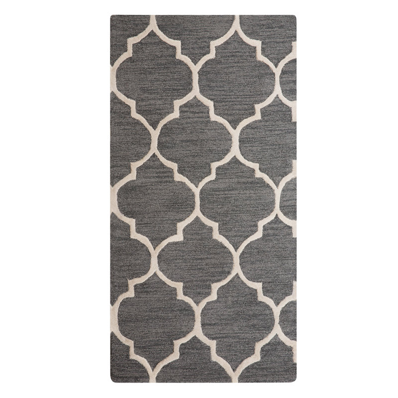 Yalova Geometric Wool Hand Woven Area Rug, Rectangle 80 x 150cm
