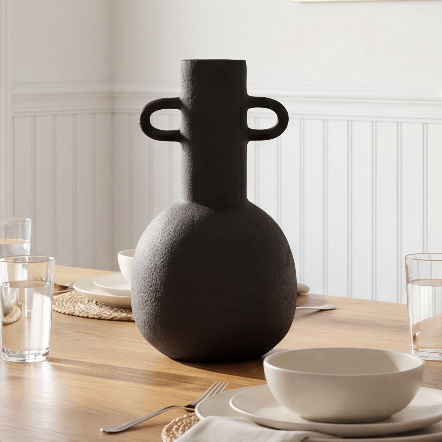 Ceramic Table Vase, Black