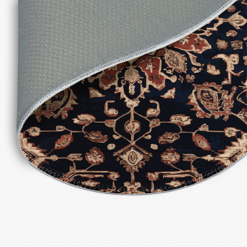 Persian Brown Indoor and Outdoor Area Rug, Round 5'