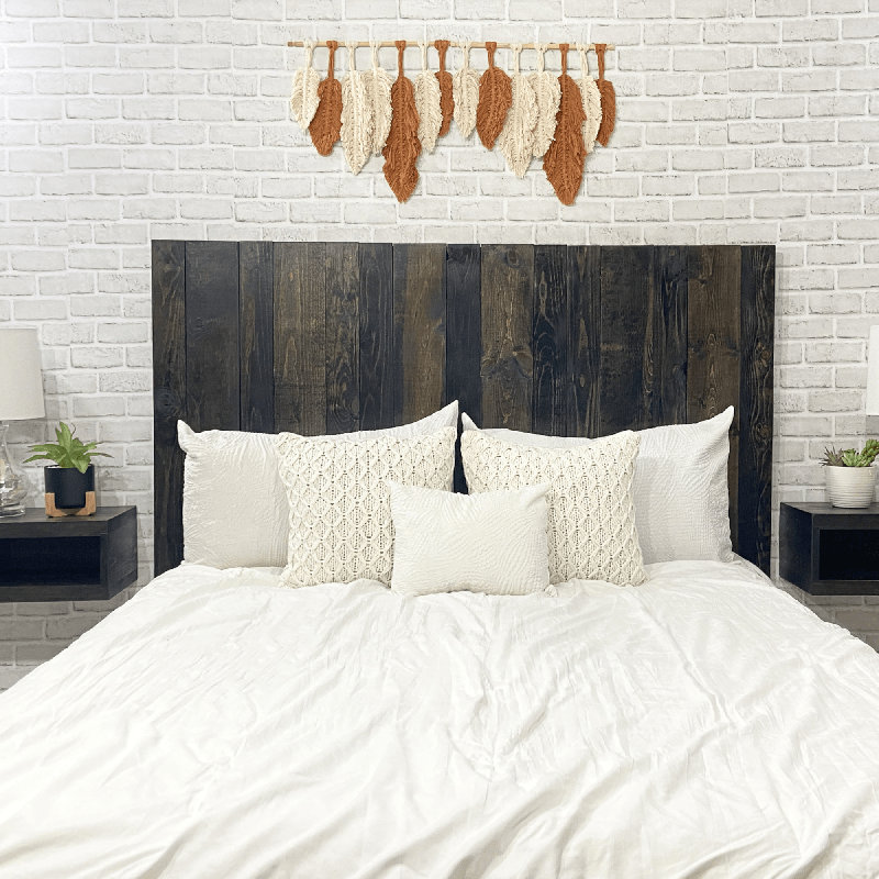 Davel Solid Wood Headboard, Full / Double, Black Barrel