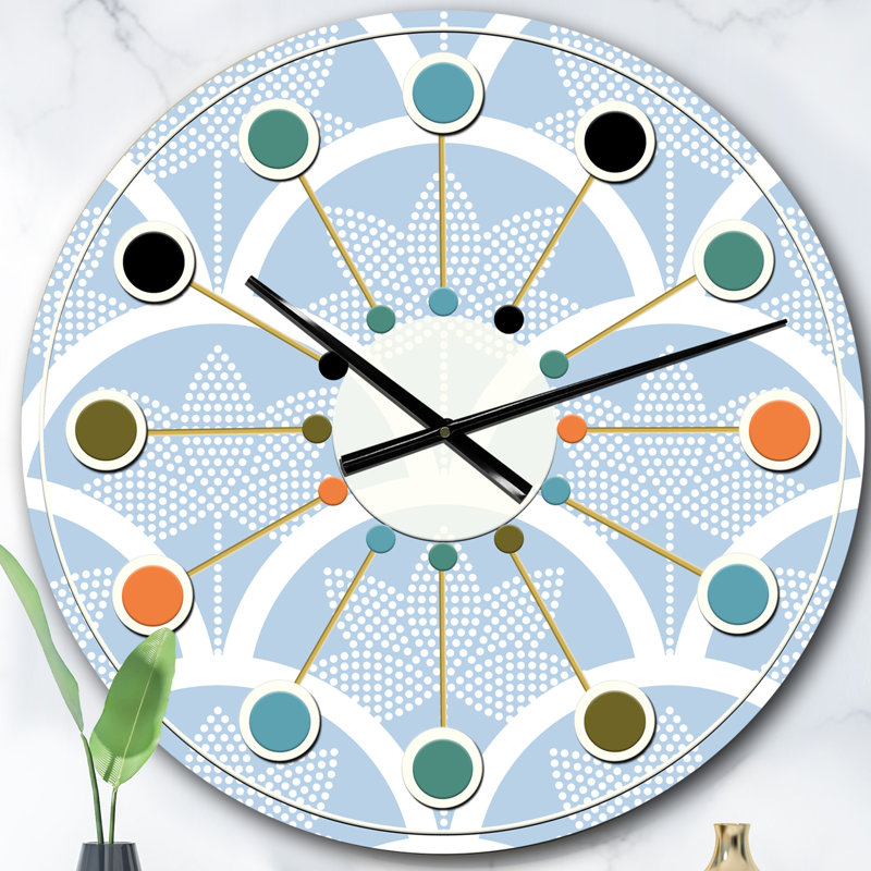Horloge murale style Mid-Century moderne de style japonais, Surdimensionné