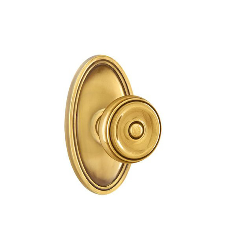 Privacy Waverly Knob with Oval Rose, French Antique Brass