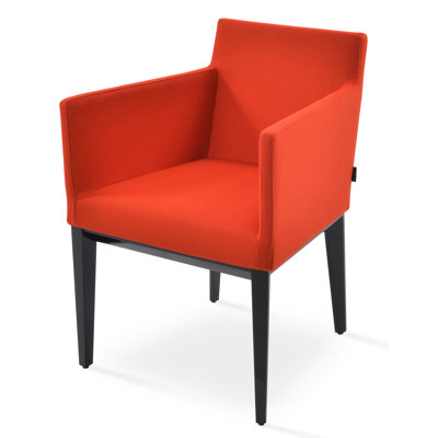 Harput Black Lacquer Wood Arm Chair