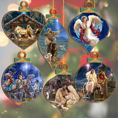 The Nativity Story Handcrafted Ornaments Set Of 6 By D. Gelsinger