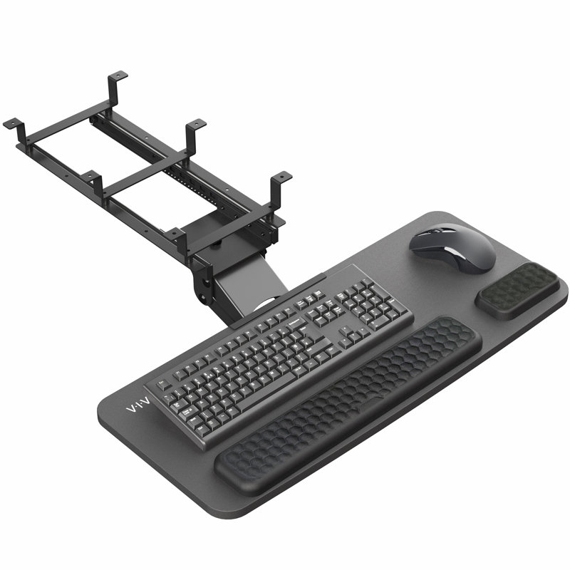 Vivo Black Premium Under Desk Computer Keyboard And Mouse Tray