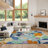 Megan 9' x 12' Blue Multicolor Tropical Rug-1886520312-1880375359