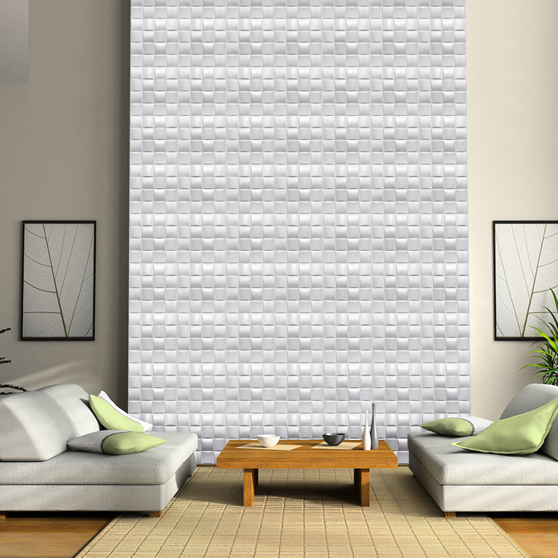 Panneau mural 3D 11,8 "x 11,8" en blanc (paquet de 12)