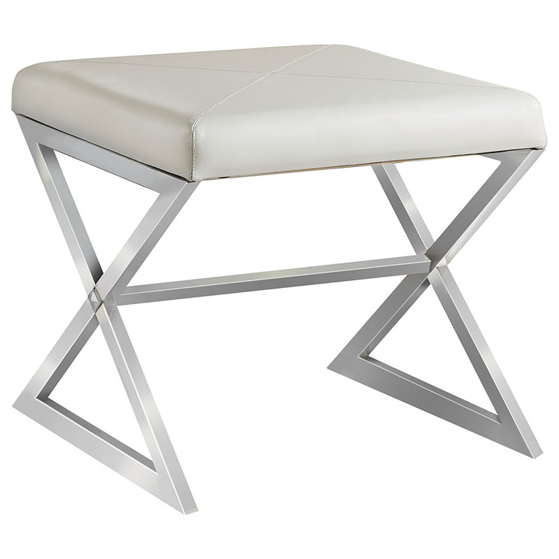Repose-pieds Mashanti X-Cross carré blanc et chrome