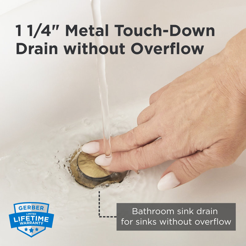 1-1/4 in. Touch-Down Bathroom Sink Drain without Overflow, Brushed Gold