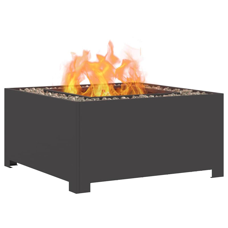 Outdoor Fire Pit, 40cm H x 80cm W x 80cm D, Black