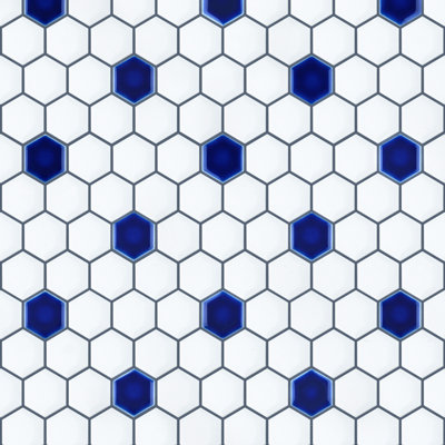 Metro 1" x 0.91" Porcelain Honeycomb Mosaic Wall & Floor Tile