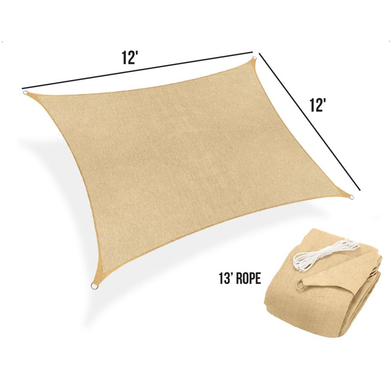 Toile d'ombrage carrée 12 'Sunshade, Brun