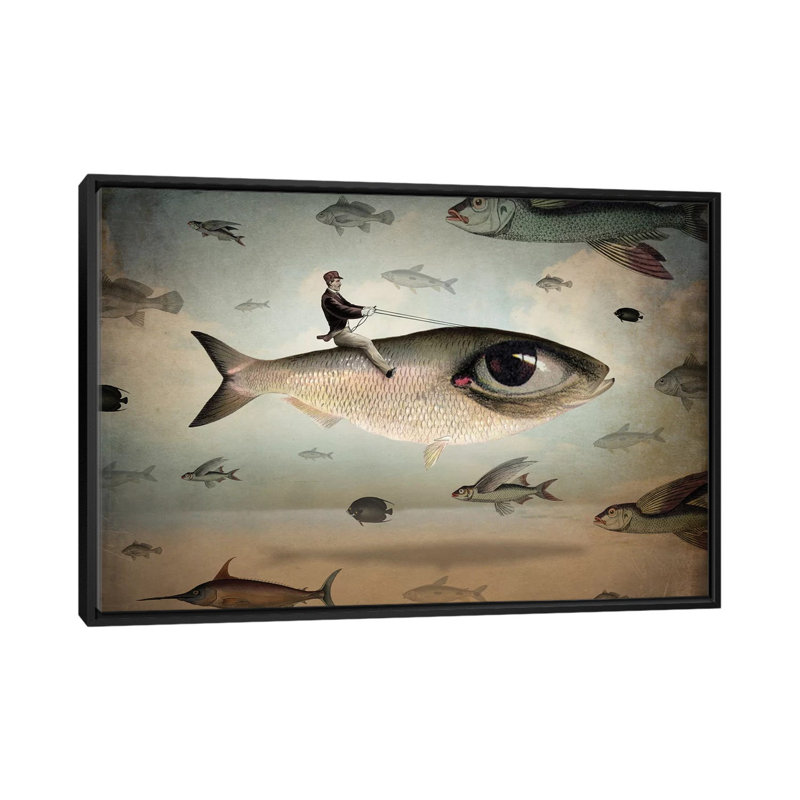 «It's My Way» par Catrin Welz-Stein - impression d'art graphique, H 18 po x l 26 po x P 1,5 po, Toile avec cadre noir
