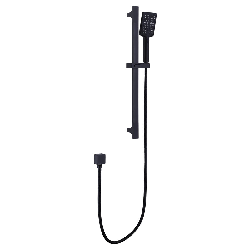 Tête de douche à main minimaliste avec barre coulissante, noir mat