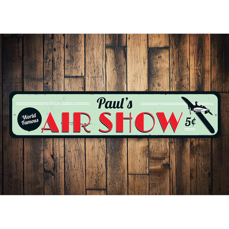 Affiche en métal Air Show, H 4 po x l 18 po x P 0,04 po
