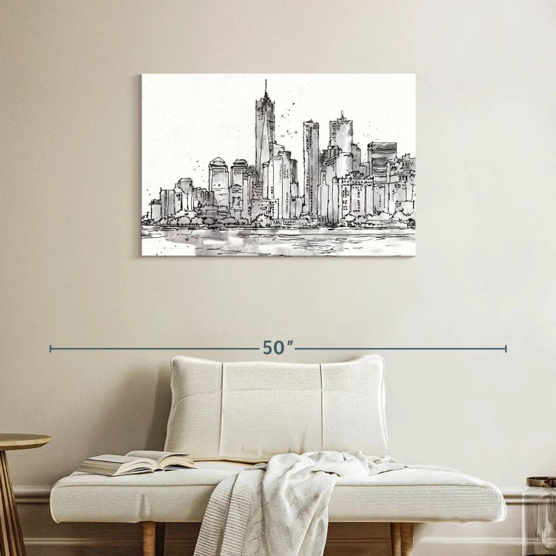 «Sirci Skyline Sketches I No Words Flowers», H 24 po x l 36 po