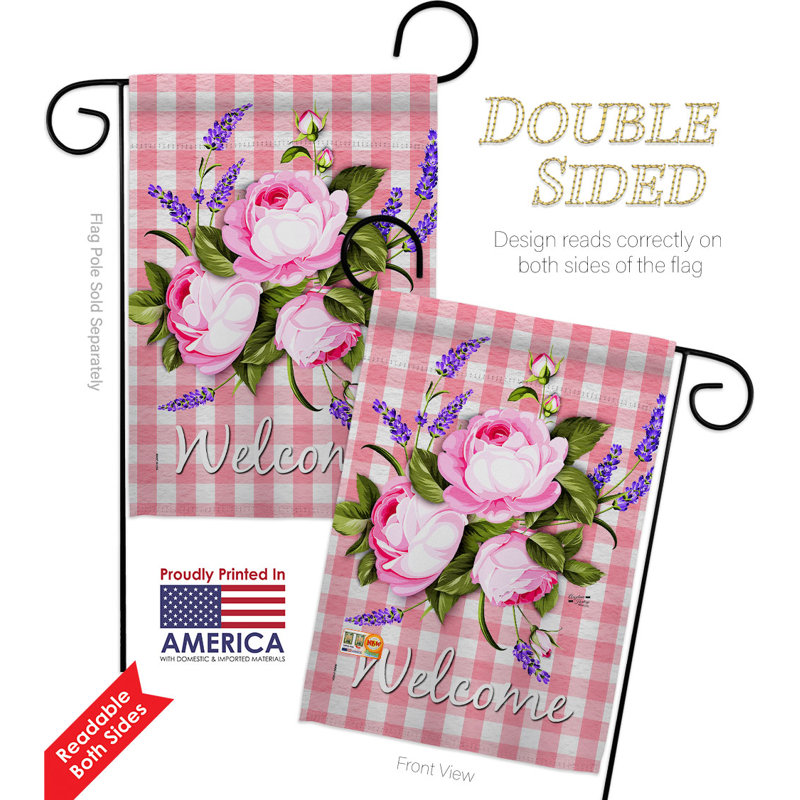 Ensemble de drapeaux en polyester 18 x 13 po Rose