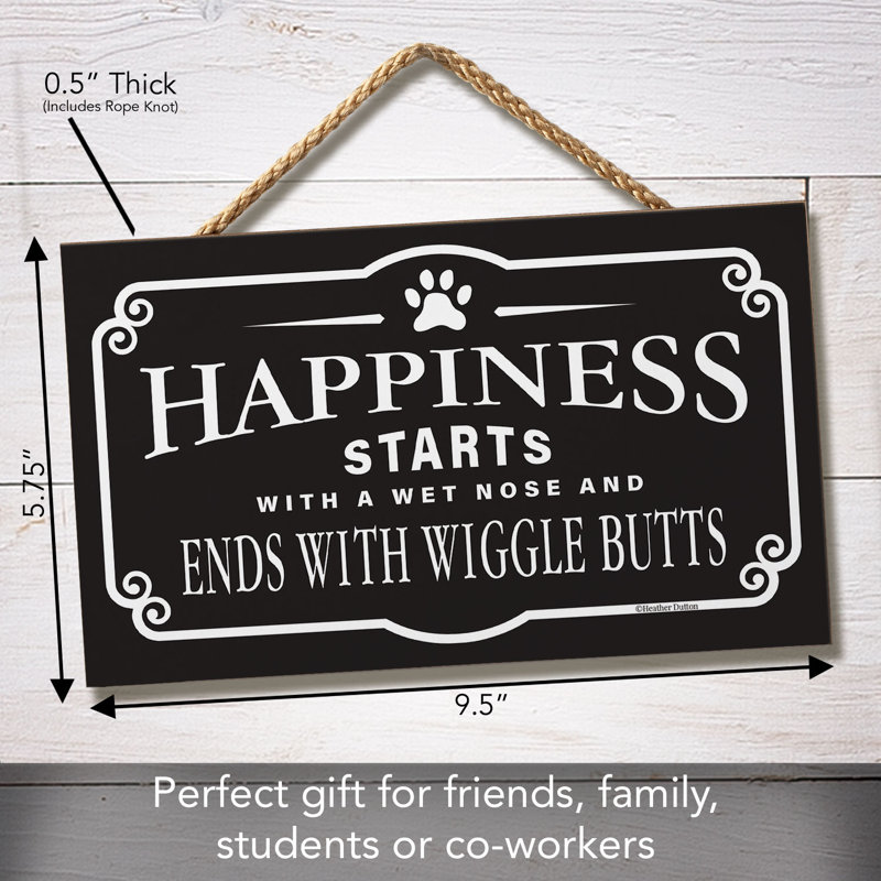 Panneau décoratif suspendu en bois 9,5 po x 5,75 po Dog Wiggle Butts