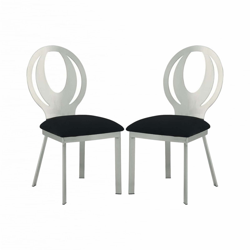 Ensemble de 2 chaises d'appoint en microfibre et en métal