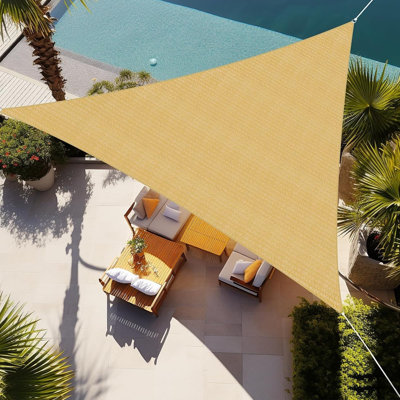 Triangle Sun Shade Sail Permeable Outdoor Canopy, Uv Block Shade For Patio, Garden, Yard, Deck & Pergola (sand, Custom Size Available)