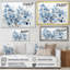 Art mural bleu et gris avec feuilles sur une branche III - feuilles-5425520-5425527